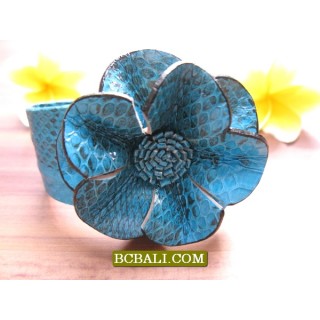 Genuine Leather Snake Bracelets Flower 